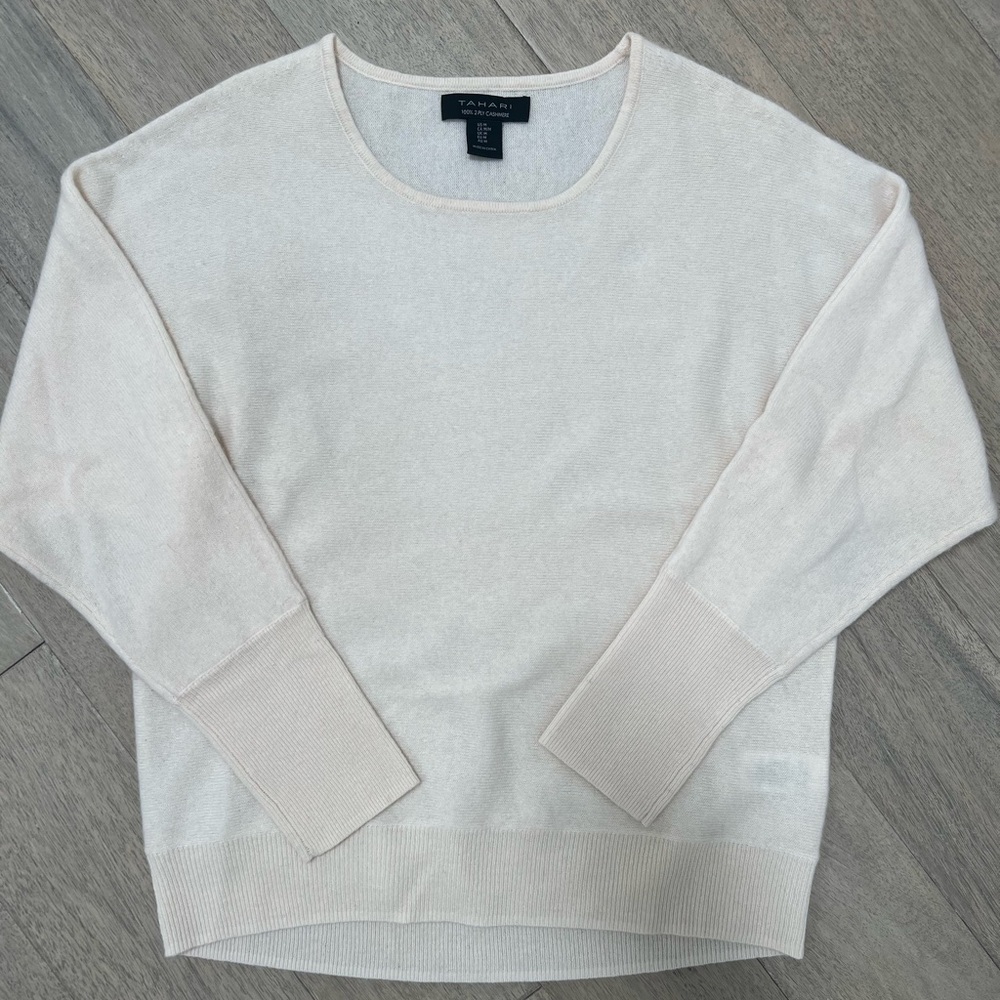 Cream 100% Cashmere Crew Neck Sweater